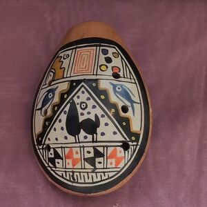 Handmade Peruvian Whistle with Multicolor Design